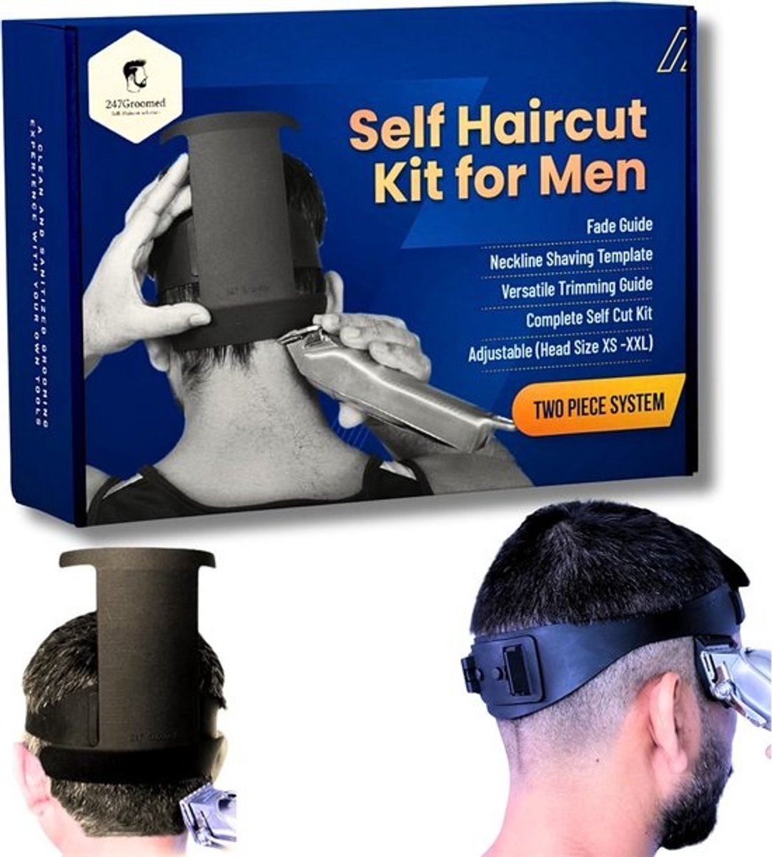 Zelfkapsel & Haarlijn Sjabloon voor Mannen - Nauwkeurige Vervaag- en Halslijntrimmer Set