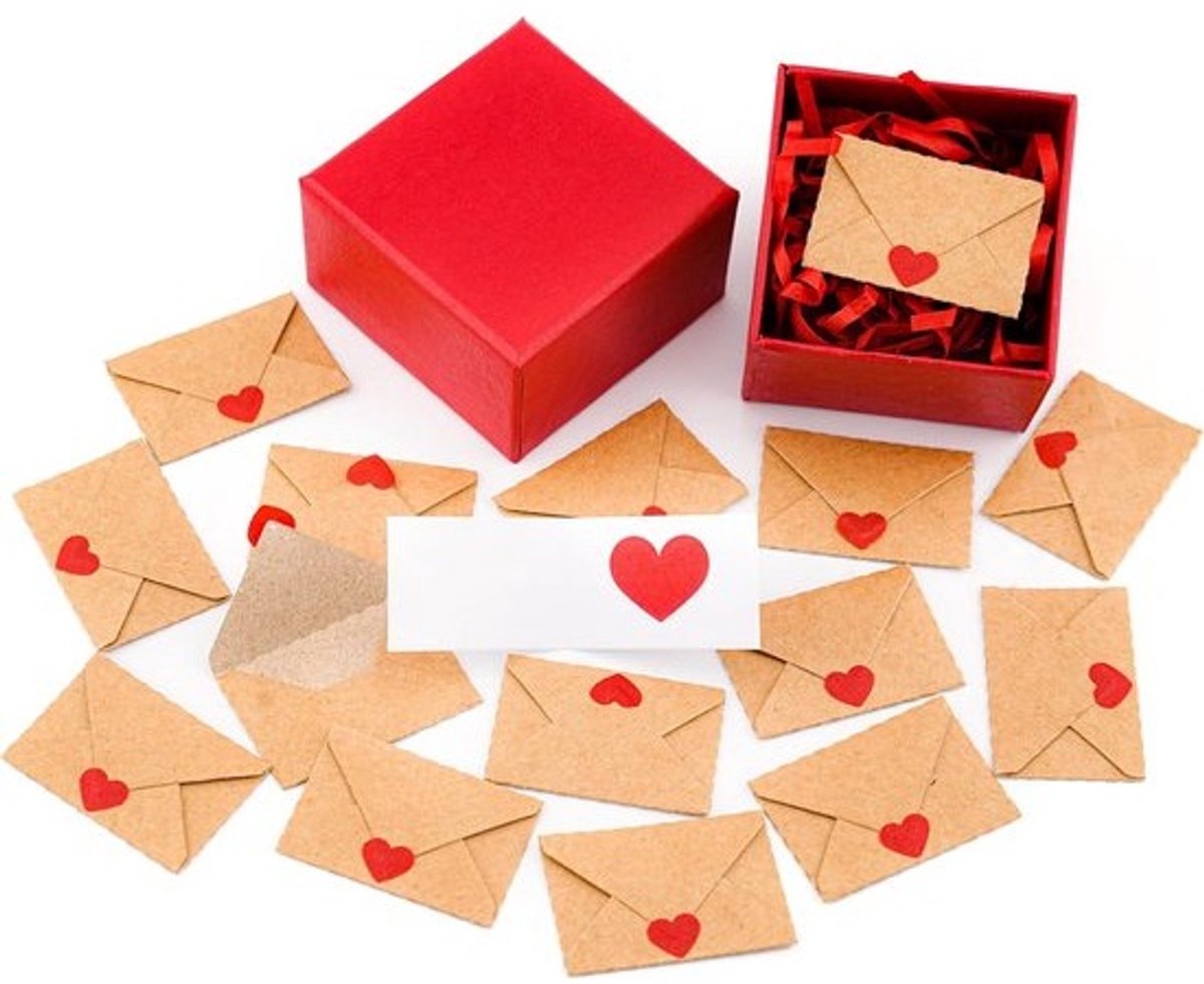 Romantische Liefdesbriefjes en Lege Kaartjes met Mini Enveloppen voor Cadeau