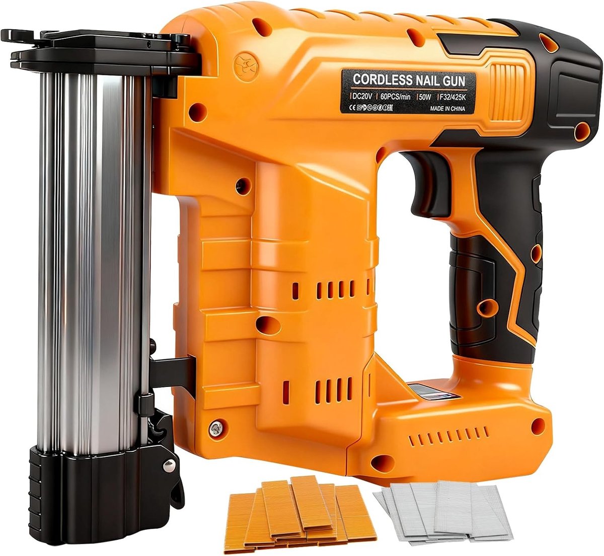 Accu Nietmachine 2-in-1 voor 18V en 20V Batterijen, Inclusief 1000 Nagels en 1000 Nietjes voor Thuis en Kluswerk