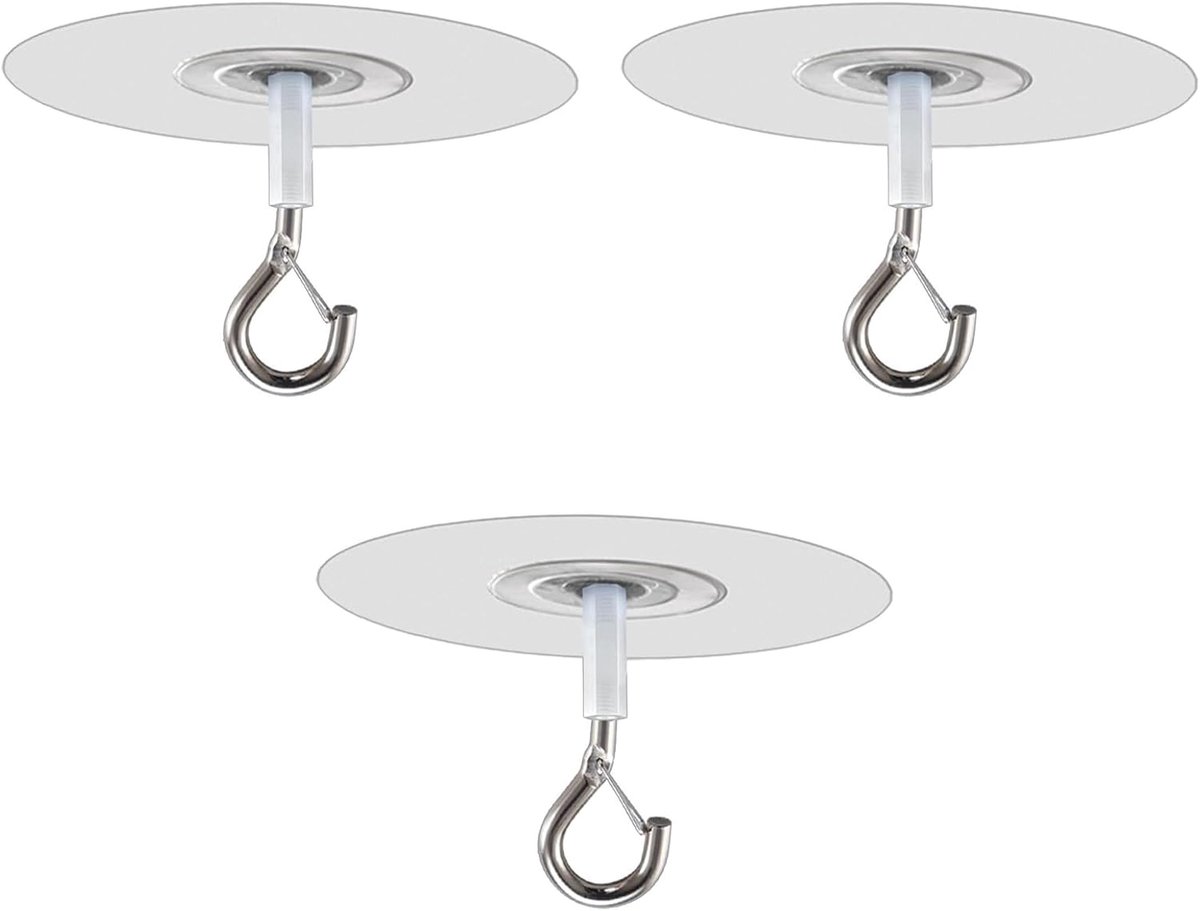 KZQ Transparante Zelfklevende Haken 3 Stuks – Spoorloos, Draagkracht 900g, Voor Wand En Plafond