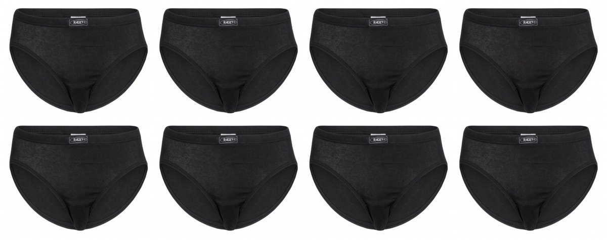 Racky Dames Slips 8-pack - Zwart - Katoen