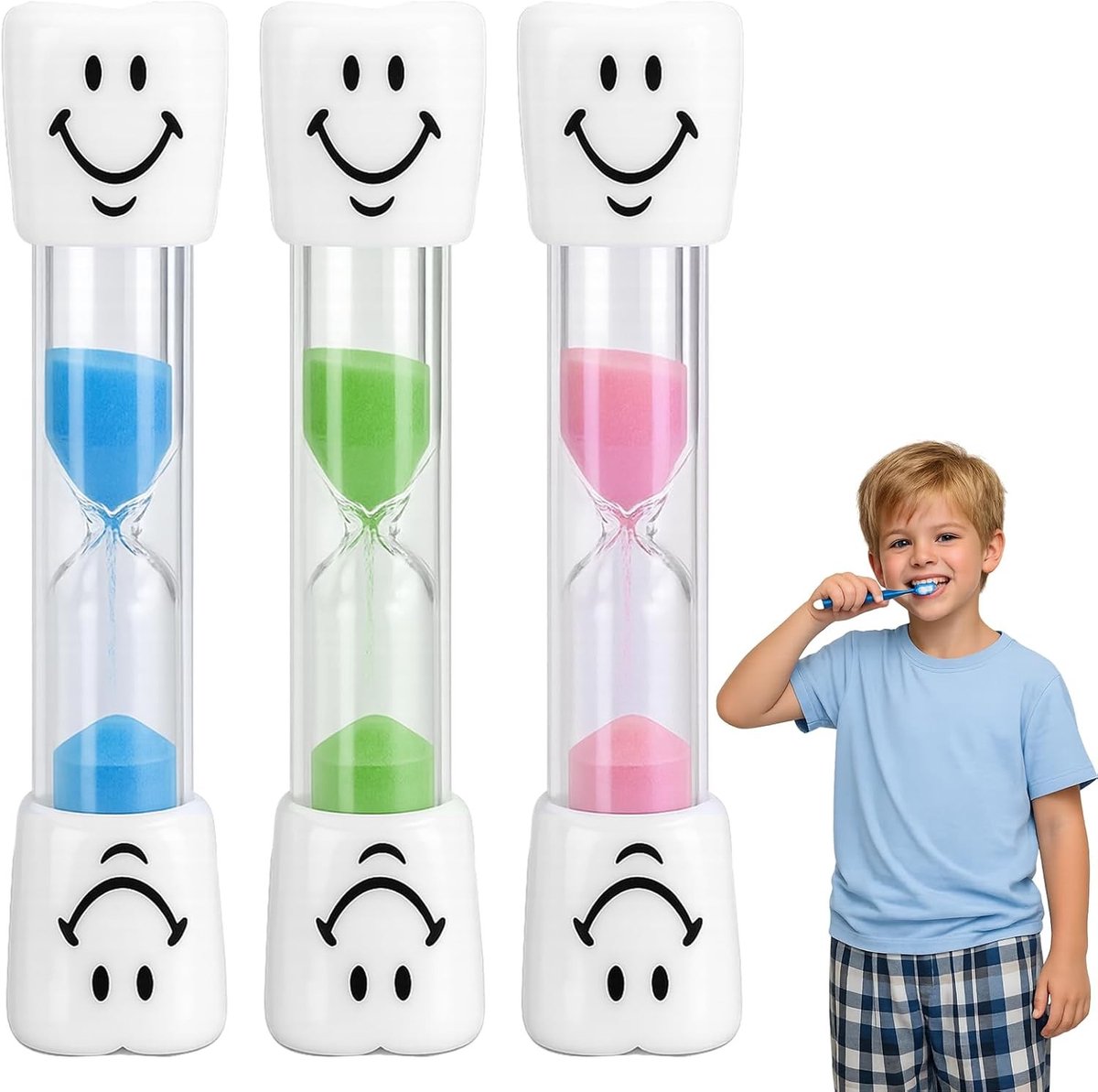 Tandborstel Timer voor Kinderen, Zandloper, 3 Minuten, Ideaal voor Tandpoetsen, Onderwijs en Huishouden, Robuust en Bevorderlijk voor Grondig Poetsen