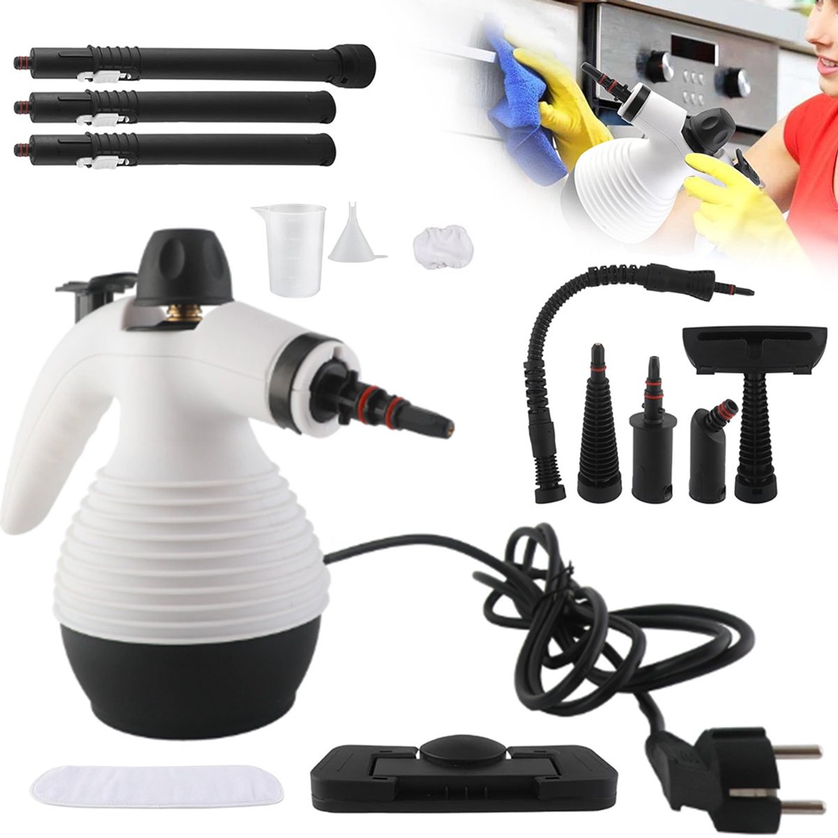 2-in-1 Stoomreiniger - Handheld Stoomreiniger - Stoommop - 3 Min Opwarmtijd - Hogedrukstoom - 16 Reinigingsaccessoires