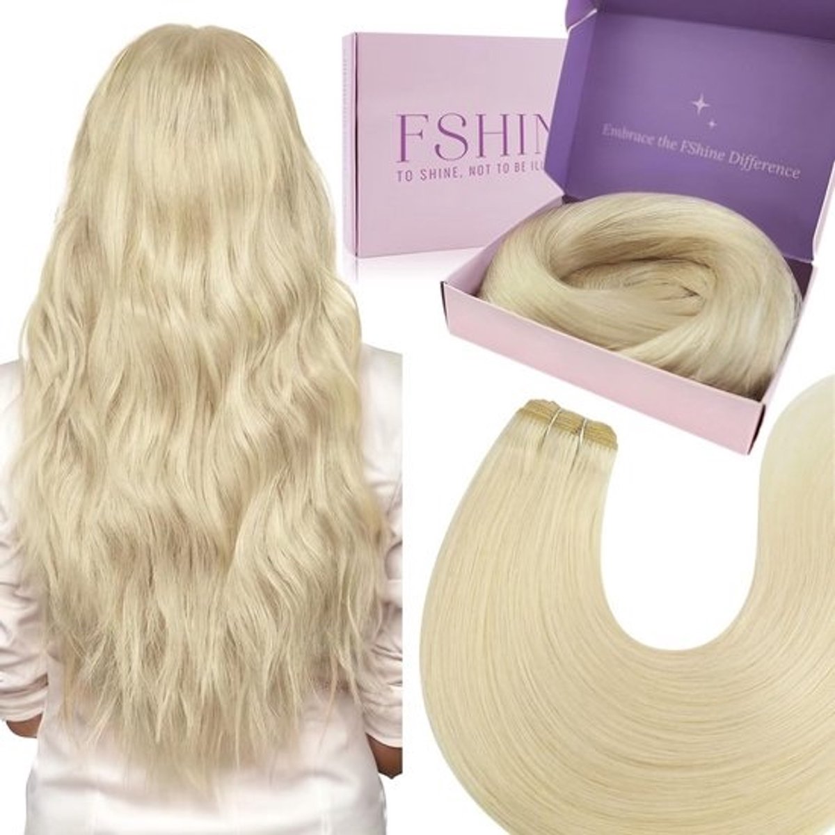 Platinum Blond Haar Weft Extensies 100% Echt Menselijk Haar voor Naaien