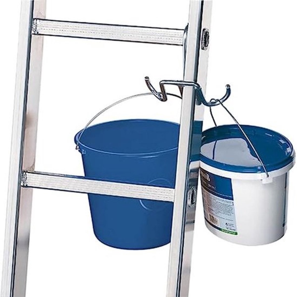 Dubbel emmerhaak voor ladderaccessoires