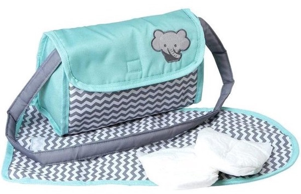 Luiertas voor Babypop met Aankleedkussen en Luiers - Geschikt voor Poppen tot 33 cm