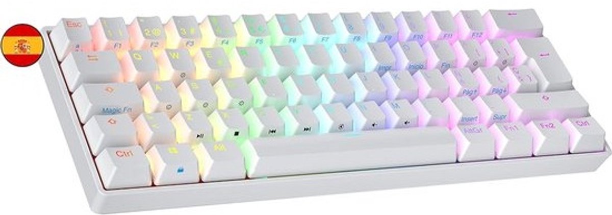 Mechanisch Gaming Toetsenbord 60% - 62 Toetsen Hot-Swappable - RGB Verlichting - Spaans ISO QWERTY Layout
