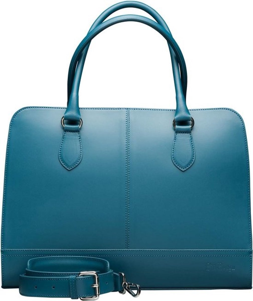 Dames Laptoptas Croco Print Leer voor 13-14 Inch Laptop met Trolleyband