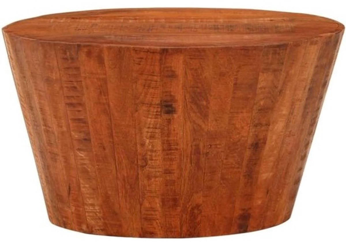 Salontafel Mango - Bijzettafel Rond - Woonkamer Decoratie - Unieke Houtnerf - Ø 52 x 30 cm - Bruin