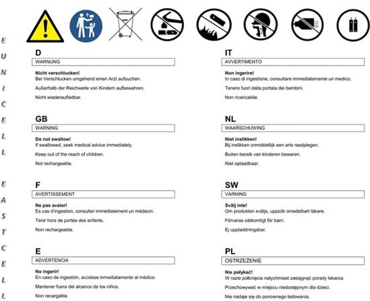 10 stuks 1,5V alkaline knoopcellen