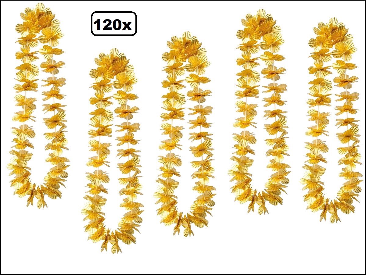 120stuks Hawai slinger goud - bloemenkrans - Thema feest hawaii krans huwelijk