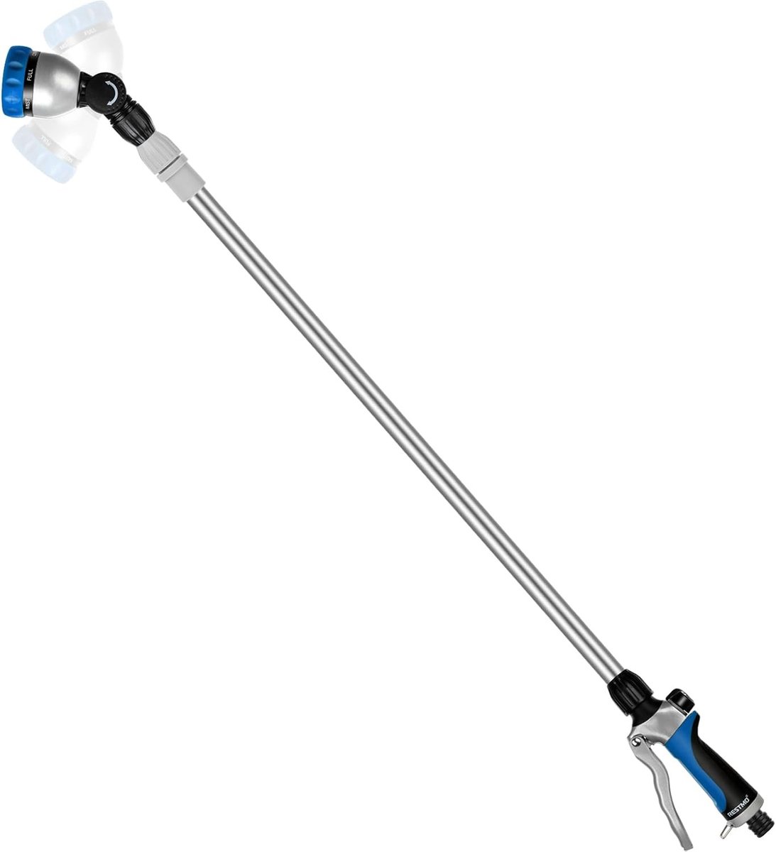 Telescopische Spray Lane 94 cm met 180° Verstelbare Ratchet Head, 7 Spray Modi en Stroomregeling voor Tuinbesproeiing en Hangmanden
