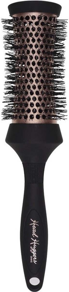 Thermo Ceramic Hot Curl Brush voor Volume en Definieerde Krullen - Roze Goud en Zwart