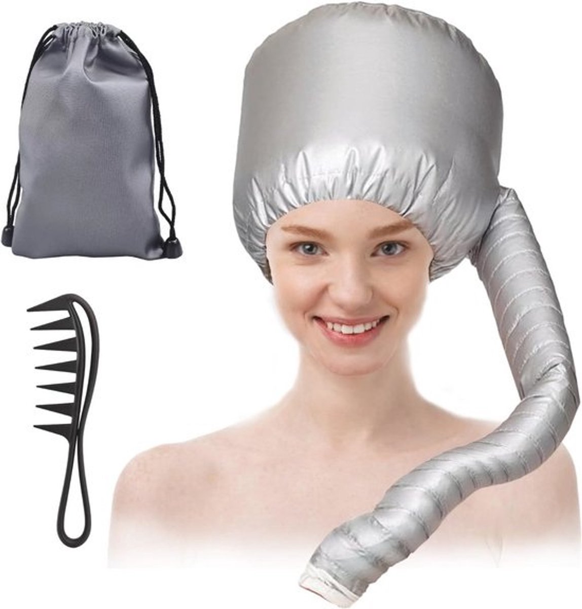 Draagbare Droogkap voor Haar, Professionele Haardroger met Elastische Band en Thermische Diepteverzorging