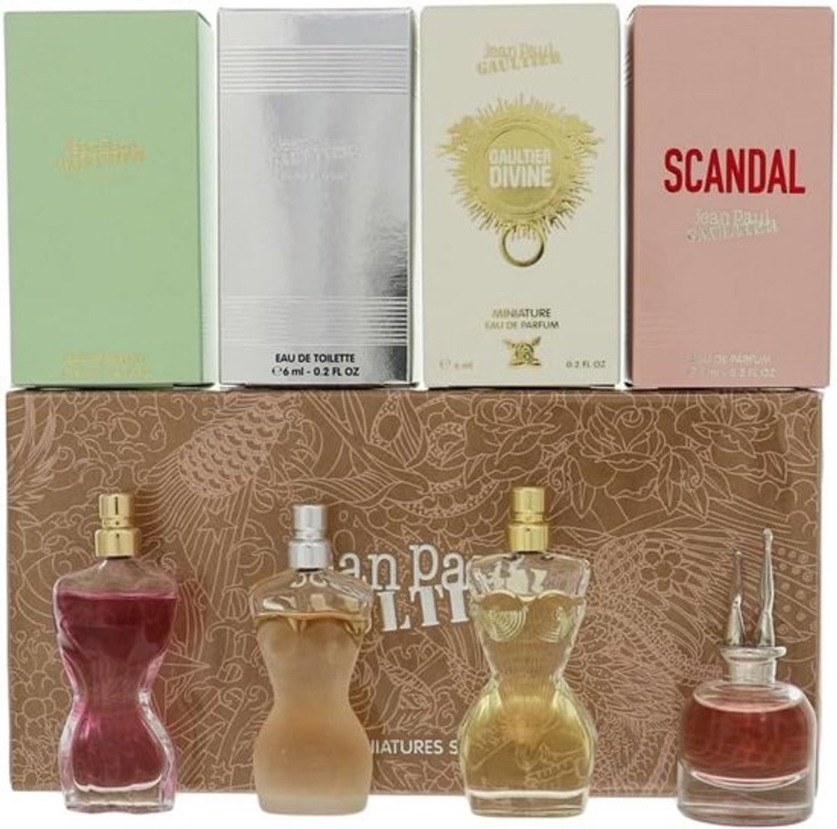 Vrouwen Miniatuur Geuren Set 4 Stuks - La Belle, Scandal, Classique, Divine