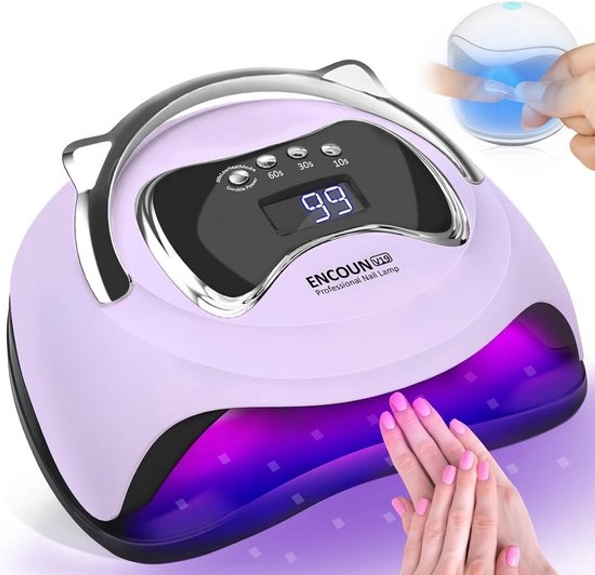 Draagbare UV-Gelnagellamp 180W - Professionele Mini Nagellamp met Automatische Sensor