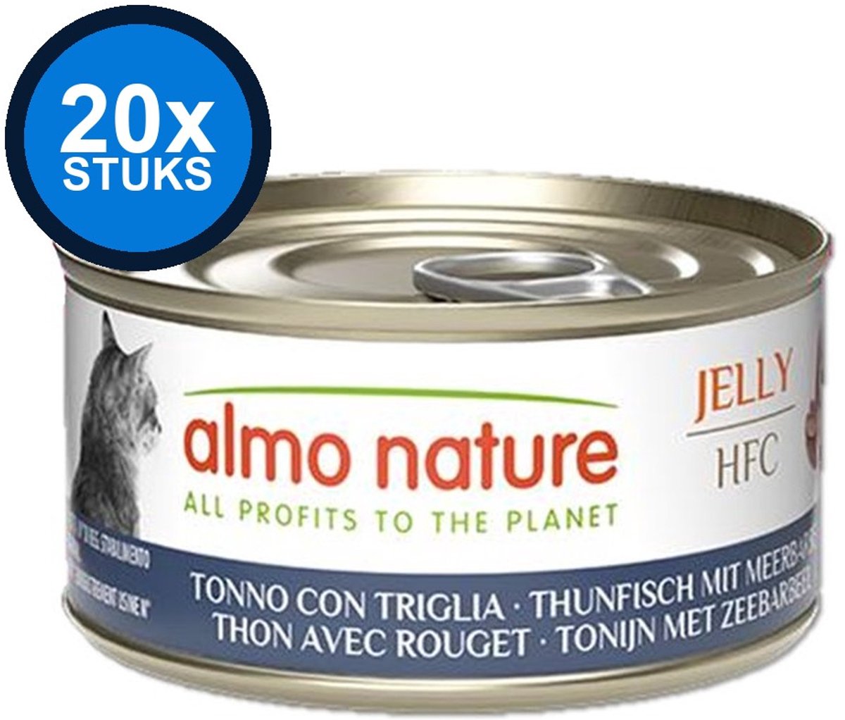 20x Almo Nature HFC cat blik jelly tonijn&zeebarbeel 70gr