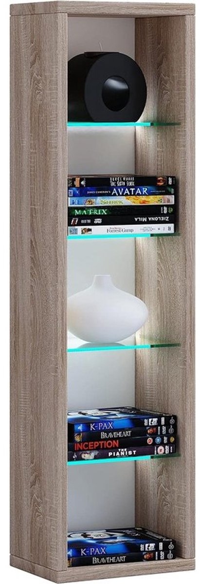 Houten CD/DVD Rek - Modern Design met Opbergruimte voor Boeken en Media | Staand Meubel | Maakt je Woonkamer Compleet