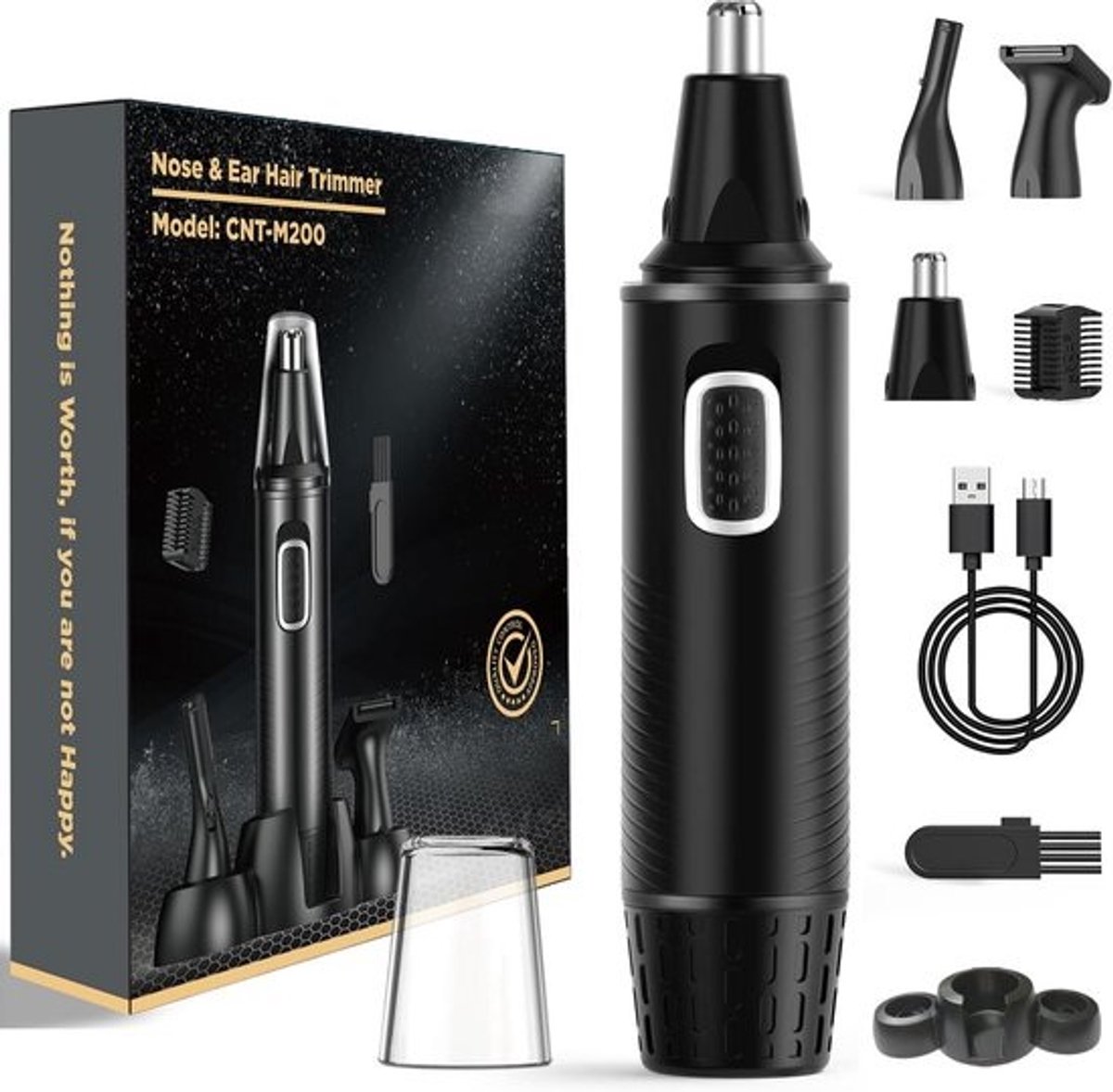 Oplaadbare Multifunctionele Neushaar- en Oorhaartrimmer - Waterdichte 4-in-1 Trimmer met USB Support