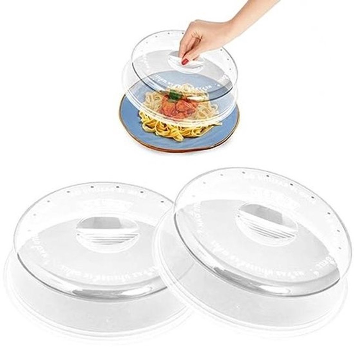BPA-vrije magnetronklokken voor keuken - 24 cm magnetron deksels (2 stuks)