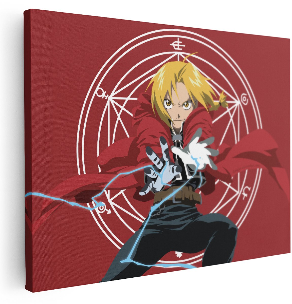 Artaza Canvas Schilderij Fullmetal Alchemist - 160x120 cm - Groot - Wanddecoratie Anime - Muurdecoratie Jongenskamer - Kamer Accessoires