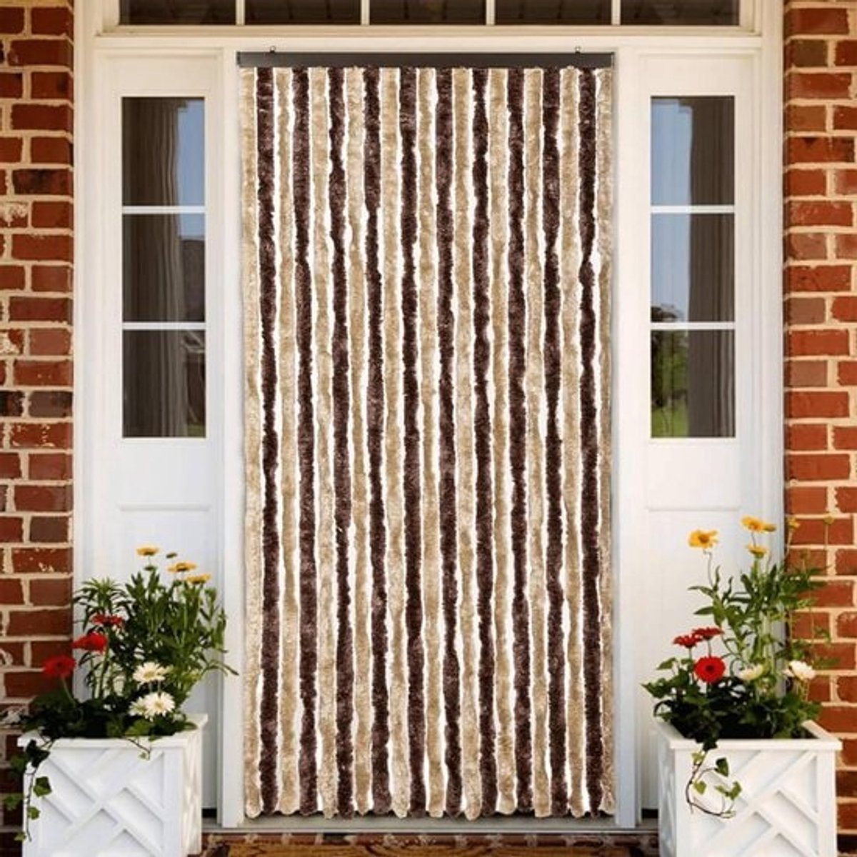 Insectengordijn 90x220 cm Bruin-Beige Vliegenhor Gordijn voor Deuren