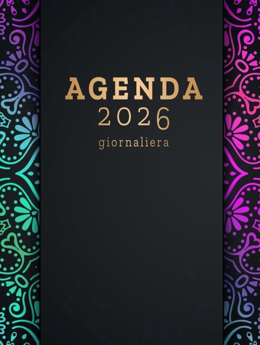 Agenda 2026 A4 dagelijks - 365 dagen - 1 dag per pagina - 07:00 tot 22:00 - Januari tot december Italiaans groot - Mandala
