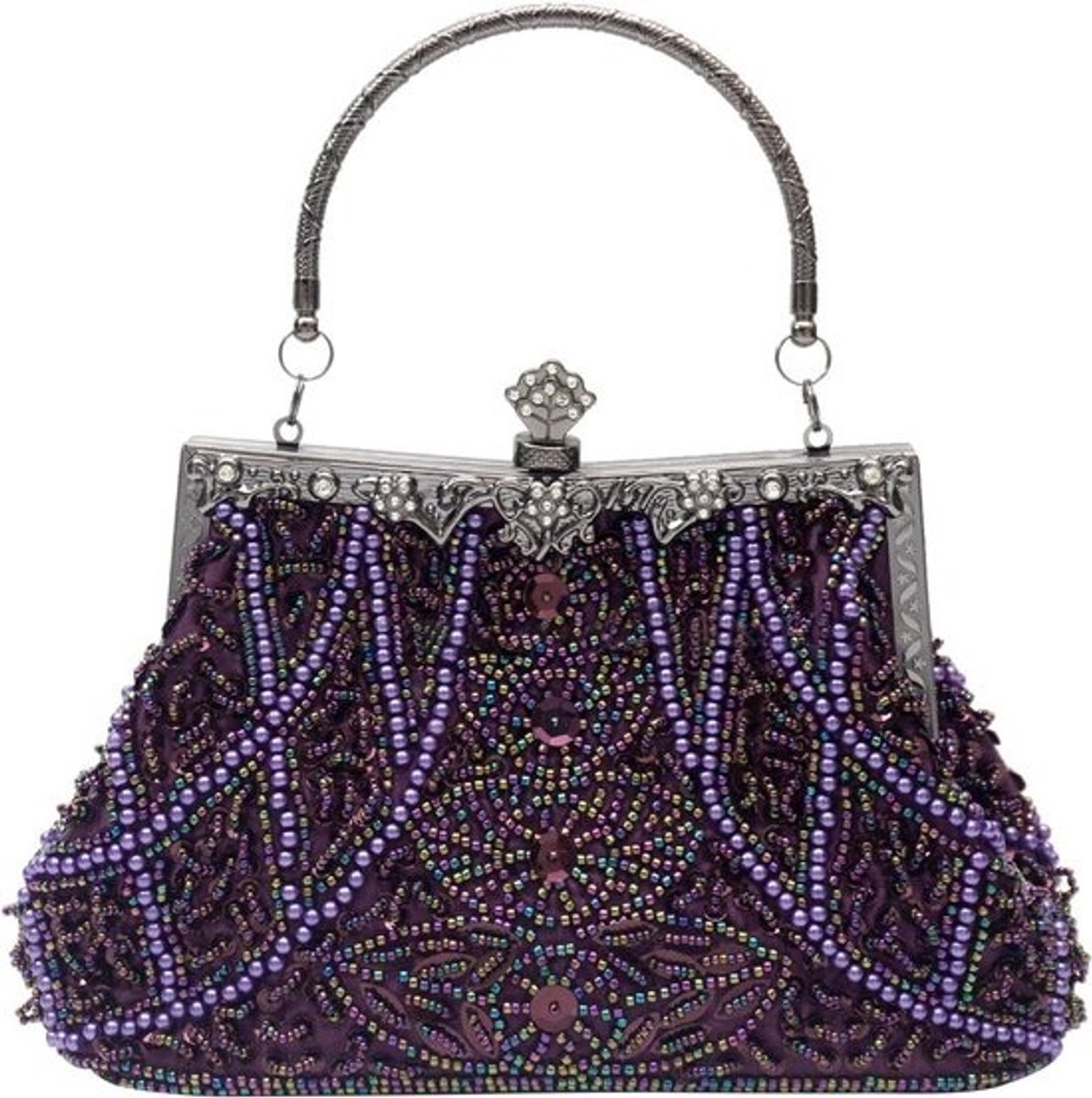 Vintage Parel Avondtasje Vrouwen Geborduurde Clutch Bruiloft Party Tas