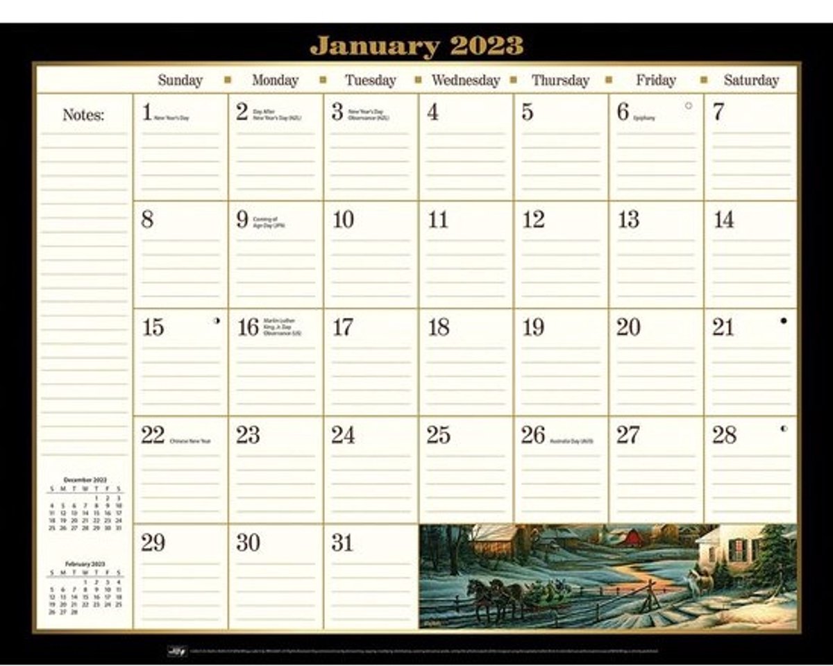 Bureaublok Kalender 2023 Weekend en Feestdagen Overzicht