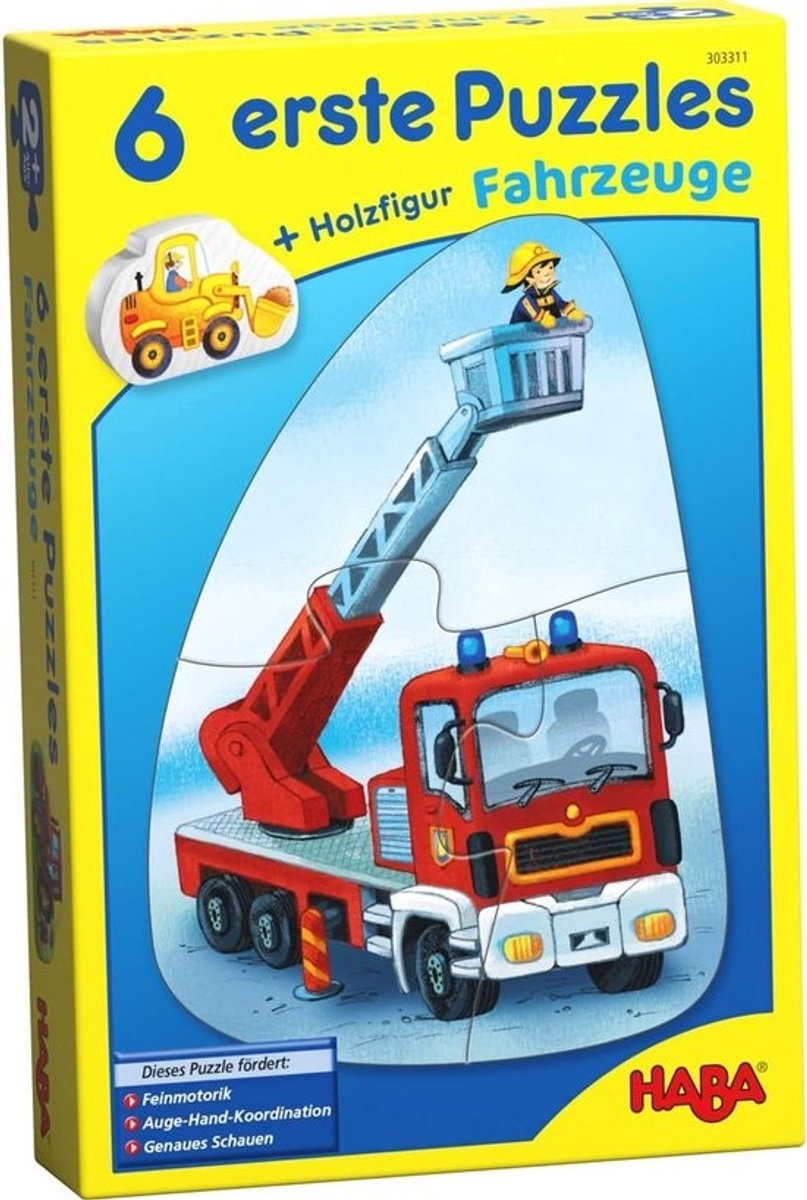 6 Eerste Puzzels met Voertuigen voor Kinderen