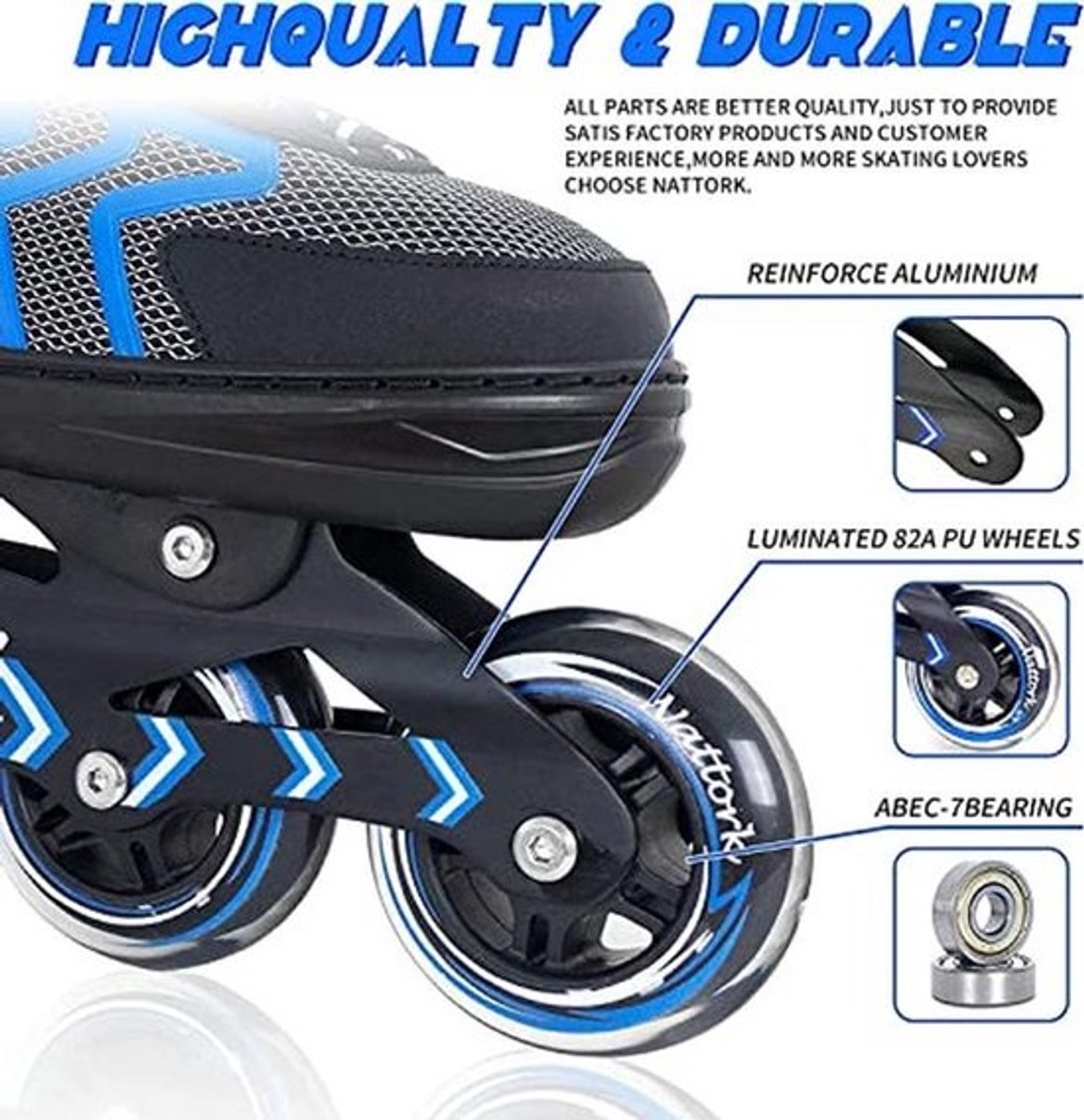 Verstelbare Rolschaatsen voor Volwassenen en Kinderen - Perfect voor Beginners - Indoor & Outdoor Inline Skates