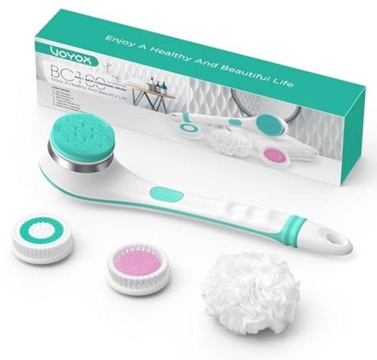 4-in-1 elektrische doucheborstel voor lichaamsreiniging en massage