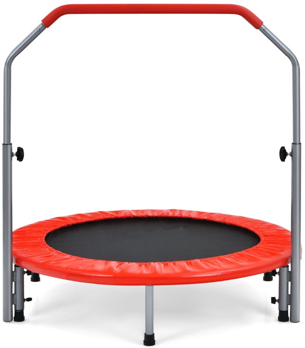 SureDeal® - Trampoline - Mini Opvouwbare - Hoogte Verstelbare Handgreep - Volwassenen - Kinderen Rood - 101x96x105 cm - Rood