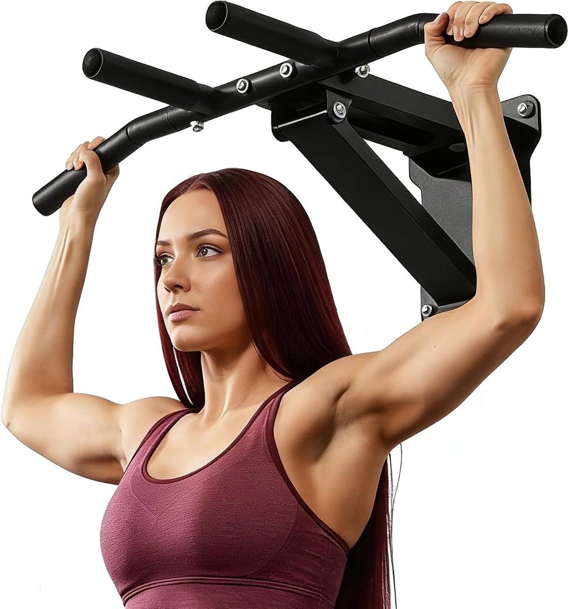 Optrekstang Muur - Pull-up Bar - Kracht Training - Robuuste Bevestiging - 84x50x23 cm - Zwart