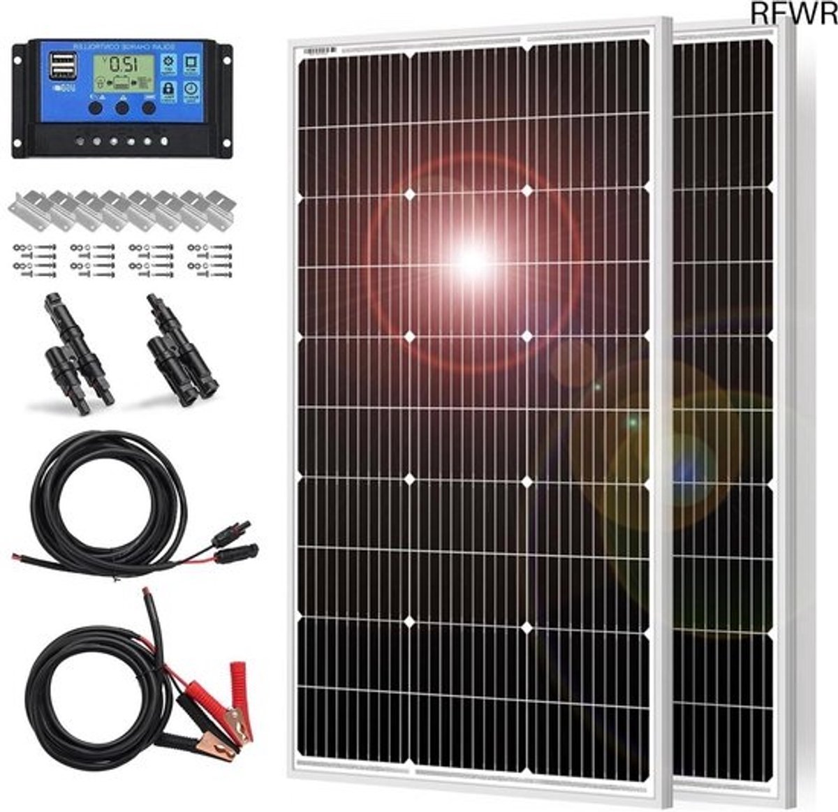 Zonnepanelen Compleet Pakket - Plug & Play met Stekker - Zonnepaneel Plat Dak - ( Amount of W ) - Energie