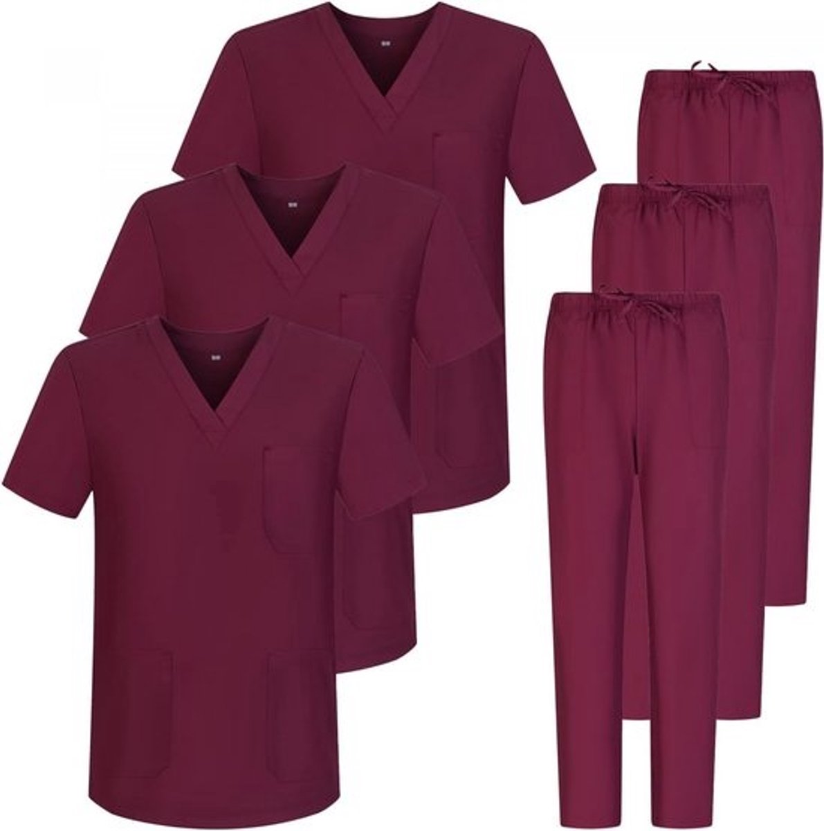 3x Set Medische Werkkleding Unisex - Professioneel Zorguniform