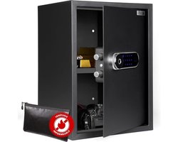 Kluis met Vingerafdruk - Brandwerend - Safe met Noodsleutel - Opslag