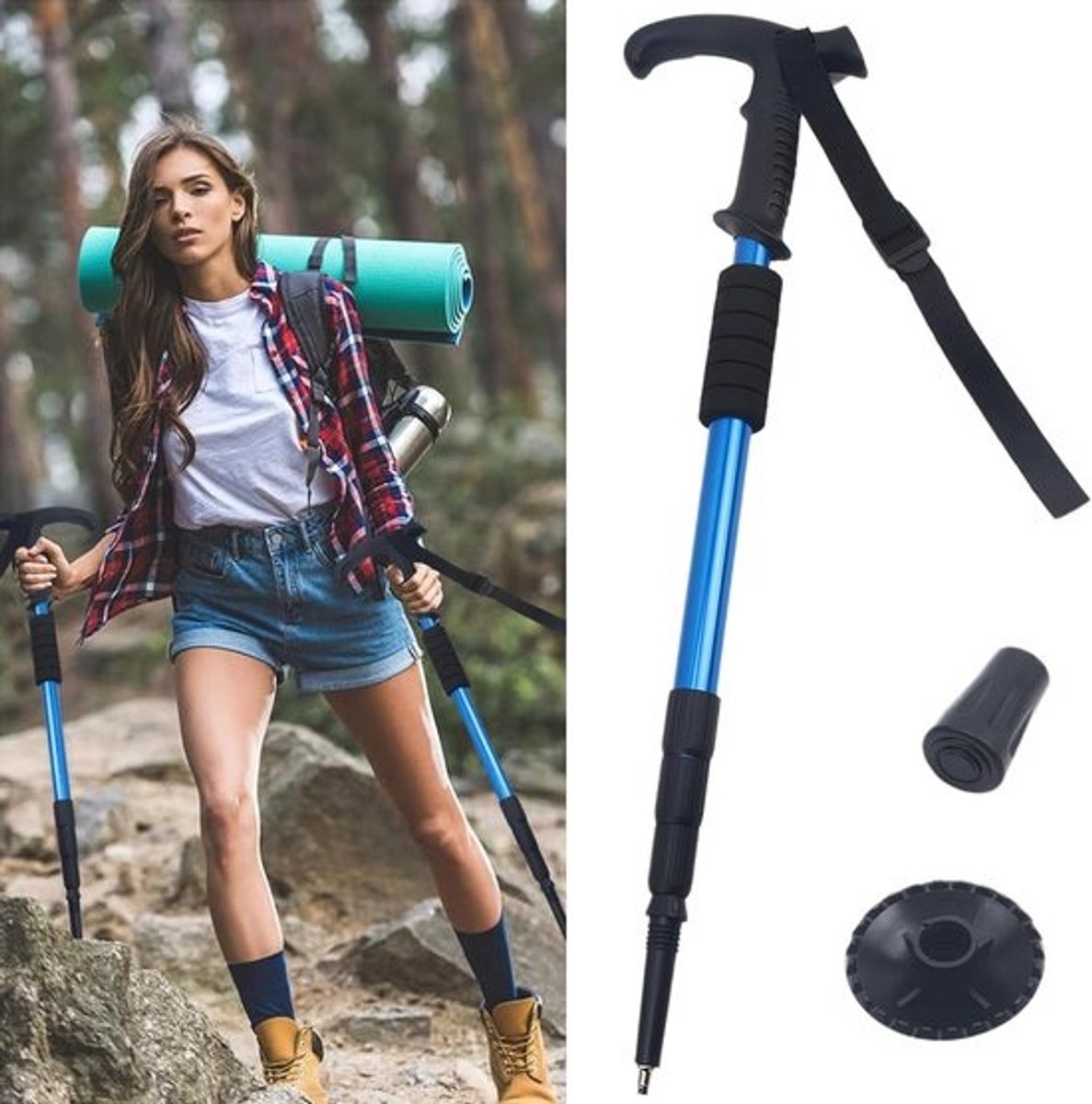 Telescopische Wandelstokken Opvouwbaar Aluminium Verstelbaar voor Mannen en Vrouwen