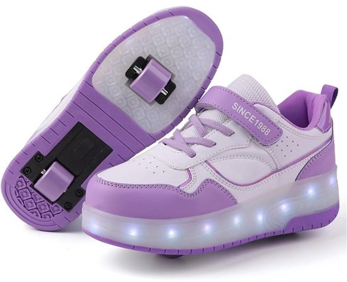 Kinderen Schoenen met Wieltjes en Oplaadbare LED Verlichting - Inclusief USB Oplader