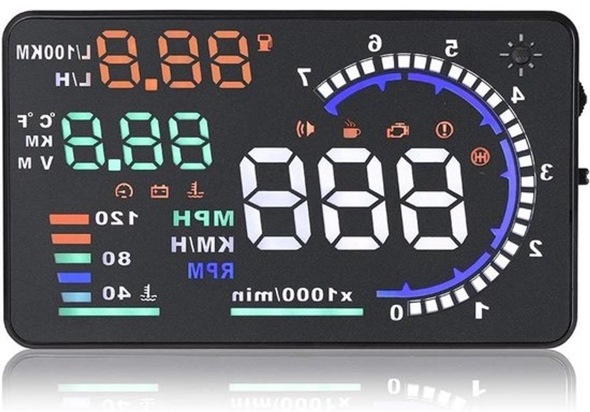 Universele Head Up Display 5.5 Inch met OBD2 voor Verbeterde Rijveiligheid