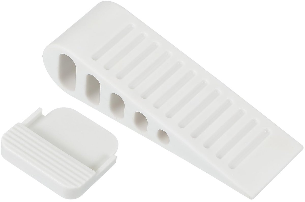 Rubberen Deurstopper Wig - Geschikt voor betontegelvloeren - Voor deuren - Wit