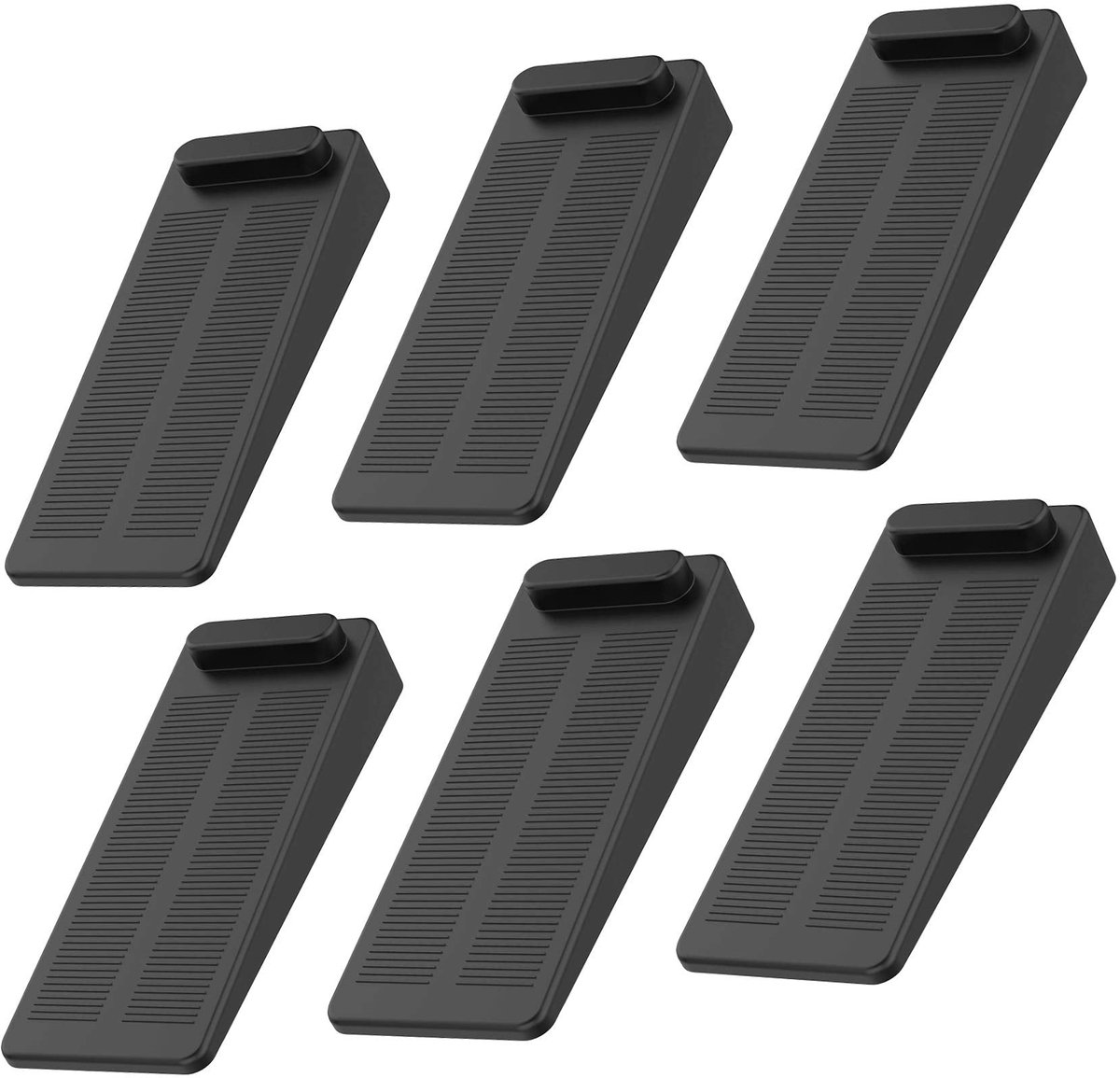 Deurstopper - Rubber Antislip In hoogte Verstelbaar Geurloos - Voor Harde Vloeren, Badkamer, Balkondeur, Kinderkamer - Zwart, 6 stuks