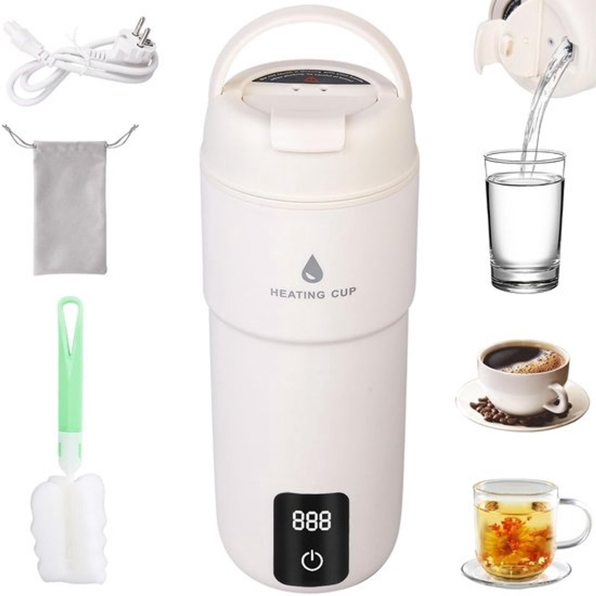 Dailygoods - Draagbare Elektrische Waterkoker met Temperatuurregeling