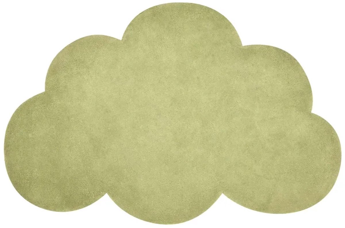 Lilipinso Vloerkleed Wolk Gras Groen | 100 x 64 cm (dikte: 1,5 cm) | Kinderkamer | Babykamer | Baby | Kinderen