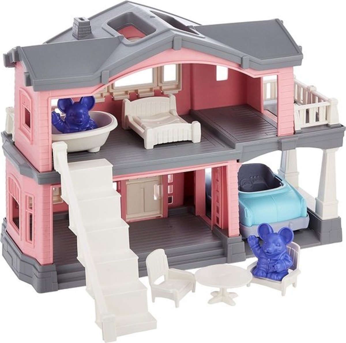 Houten Speelhuis Set met Accessoires en Muisjes voor Uren Speelplezier
