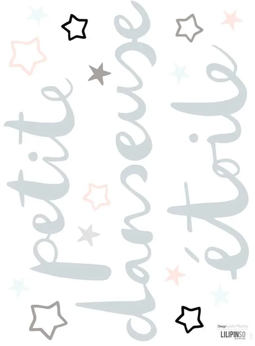Lilipinso muursticker "Petite danseuse étoile" grijs