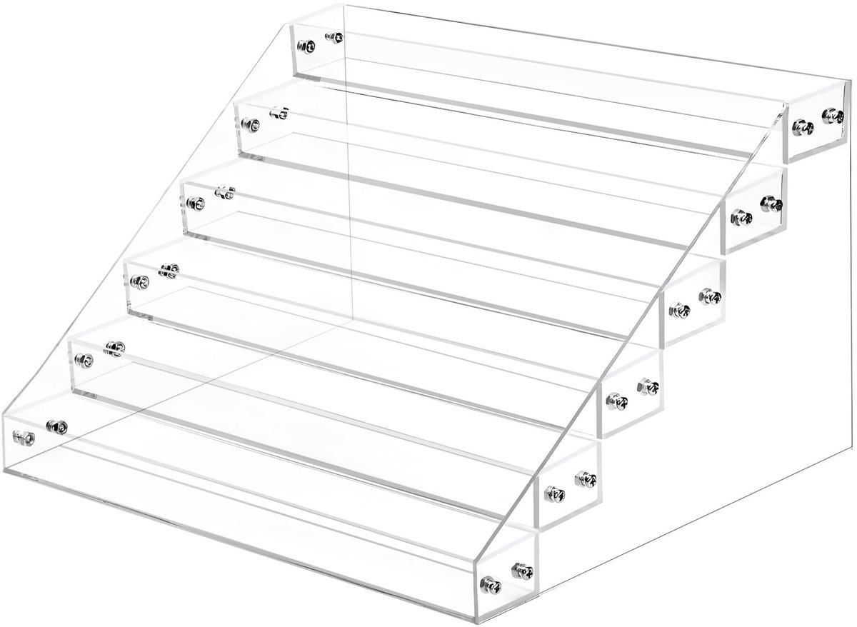 Nagellak Organizer - 6-laags Acryl - Bureau Opbergrek voor nagellak, brillen, tattoo-inkt, etherische oliën en verfflessen - Transparant - Voor 78-84 flessen