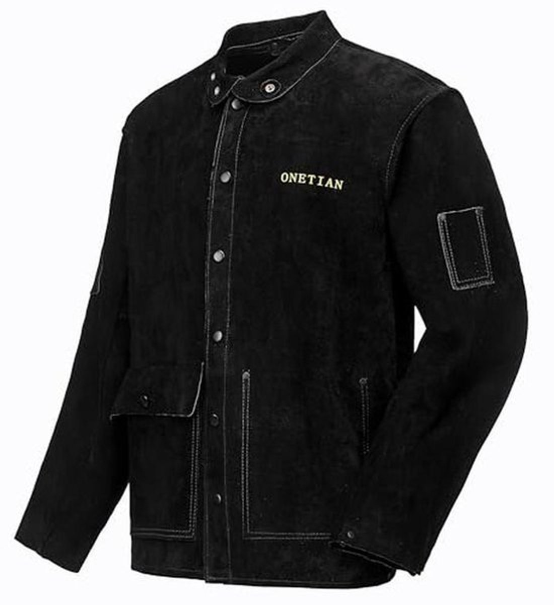 Leren Lasjas Zwart; Veiligheid Jacket; Warmte- en Vlambestendig