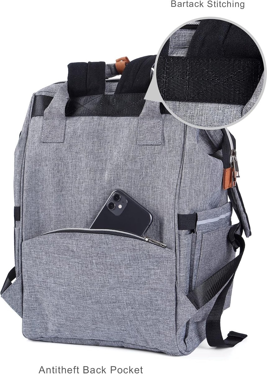 Luiertas Rugzak - Baby tas - Baby verzorging - Brede opening - 43 cm - Uniseks – foto 7