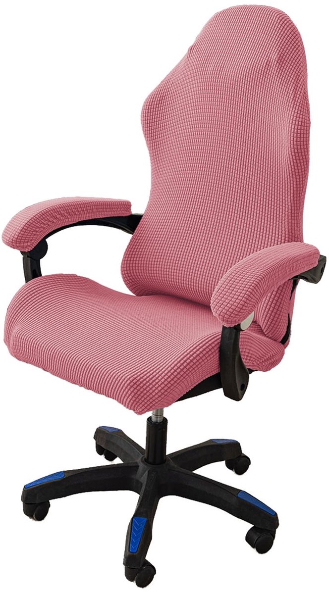 Stoelhoes set - Rekbaar 4-delig met armleuning- en rugleuninghoezen - Voor gamingstoel, bureaustoel en racestoel - Roze